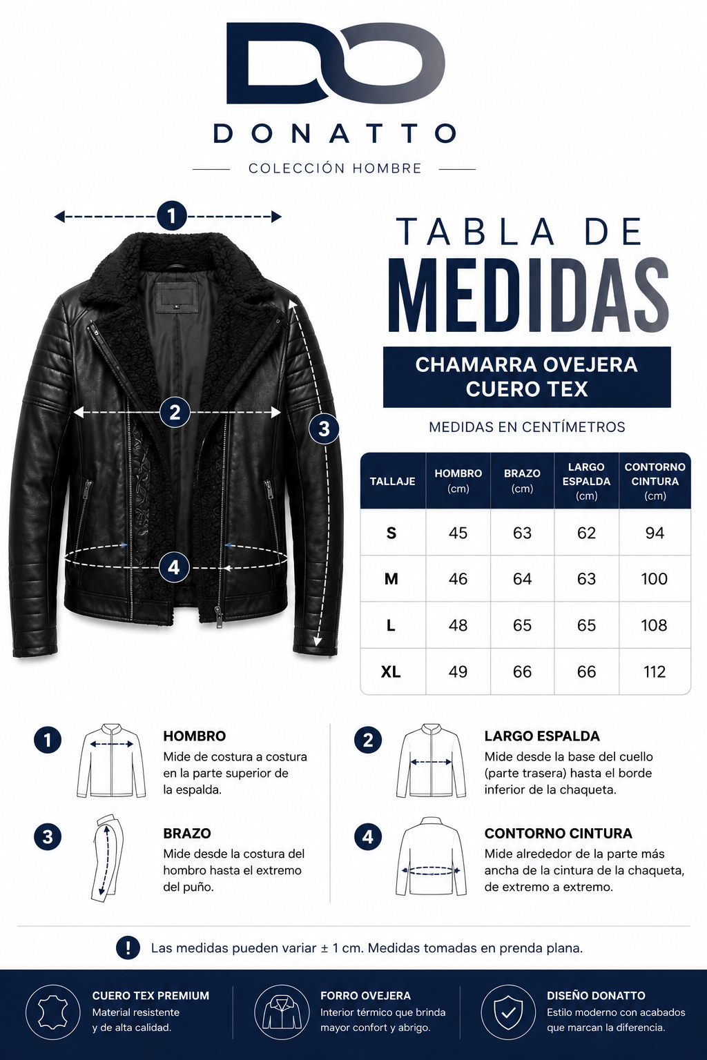 CHAQUETA CUERO TEX MILANO COGNAC
