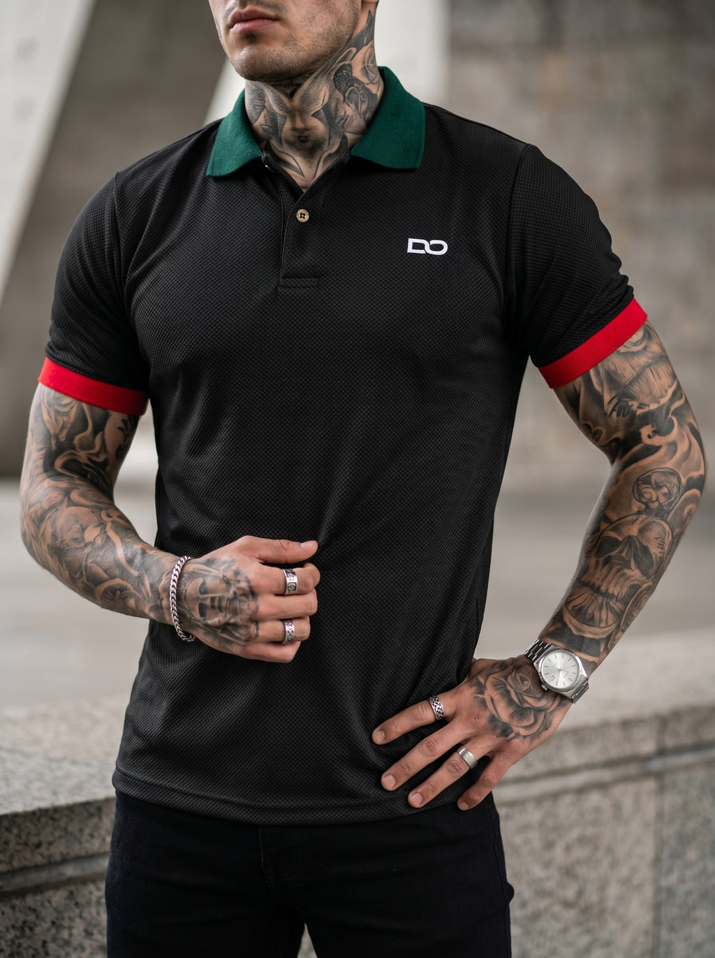 POLO MONACO NOIR - JEANS SKINNY VERDE FROST