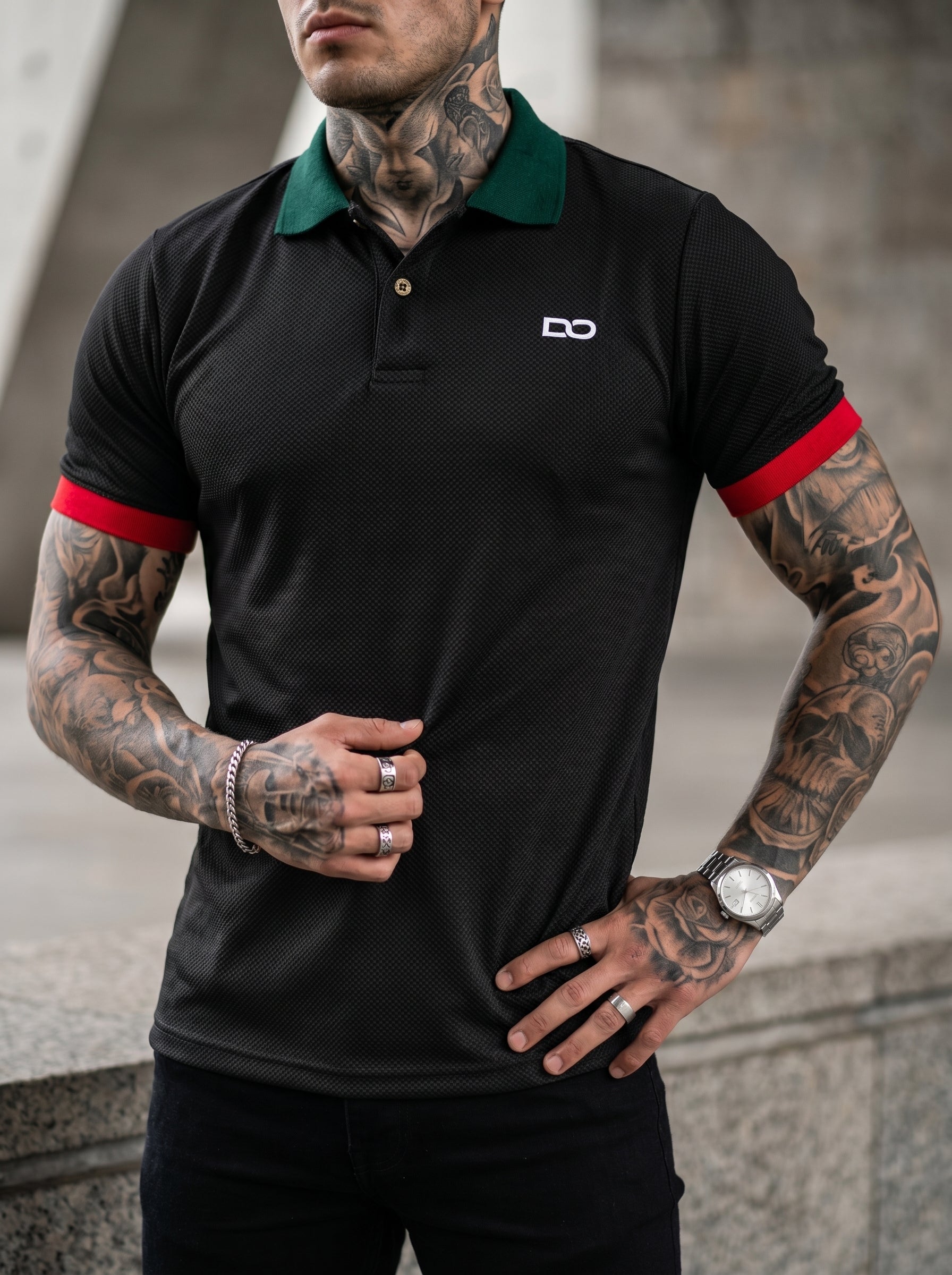POLO MONACO NOIR - JEANS SKINNY VERDE FROST
