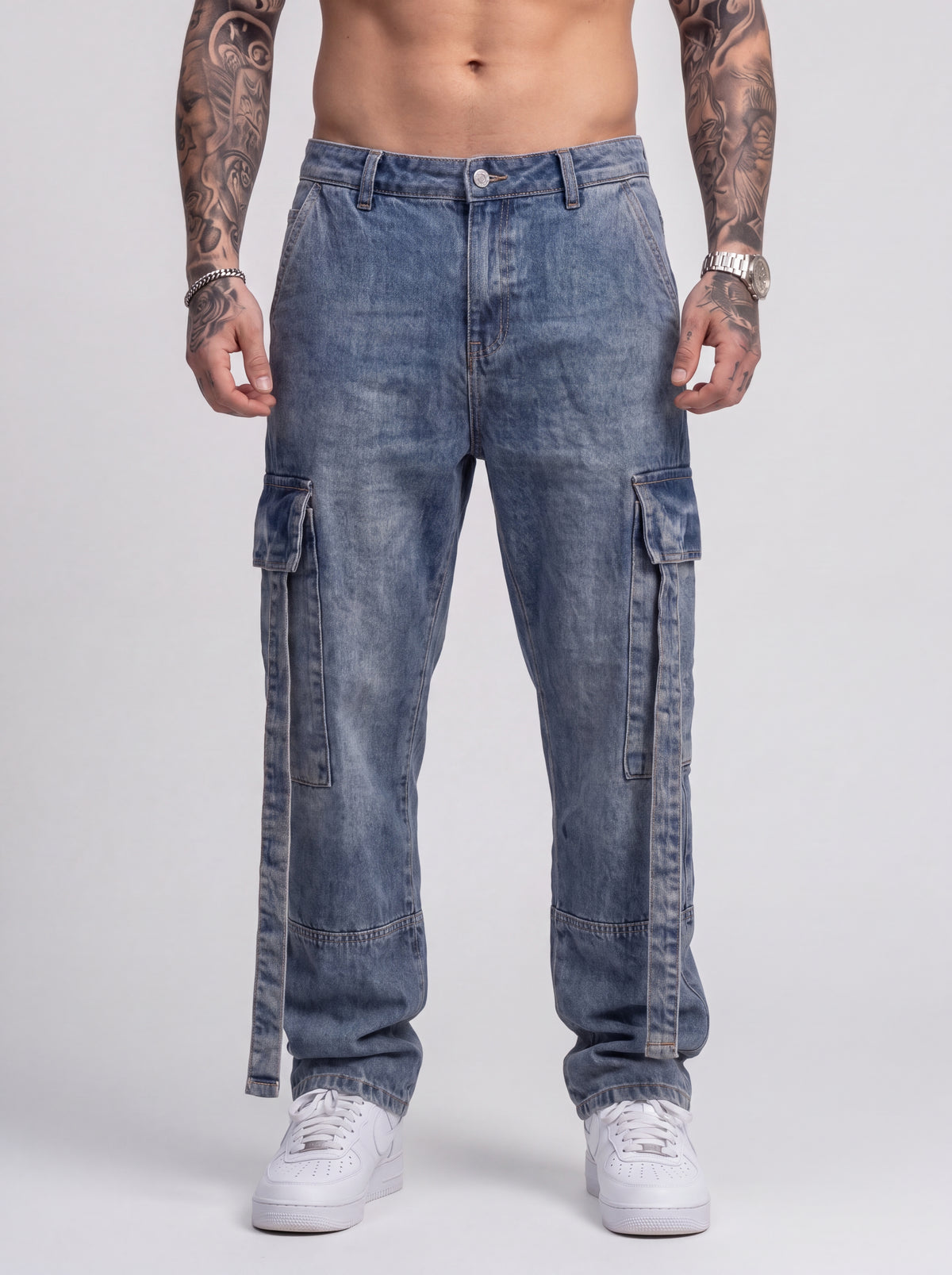 Jean Cargo Utility Azul