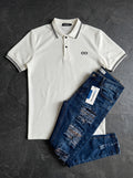 POLO MONACO WHITE  - JEANS SKINNY BLU