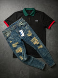 POLO MONACO NOIR - JEANS SKINNY VERDE FROST