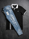 POLO MONACO STRIPE BLACK - JEAN SKINNY BLUE URBAN
