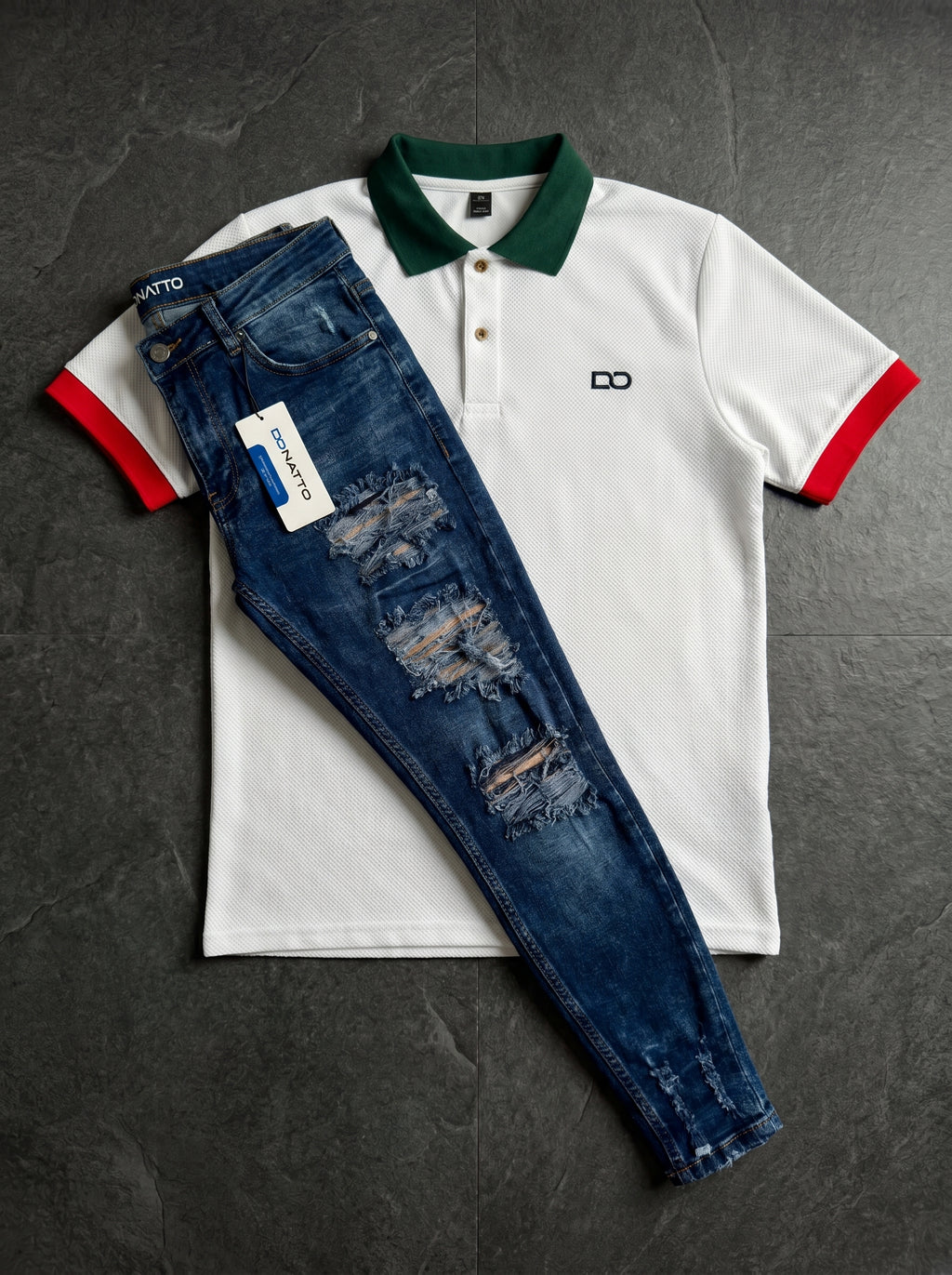 POLO DO MONACO ITALY - JEANS SKINNY BLUE DESTROYED EDITION