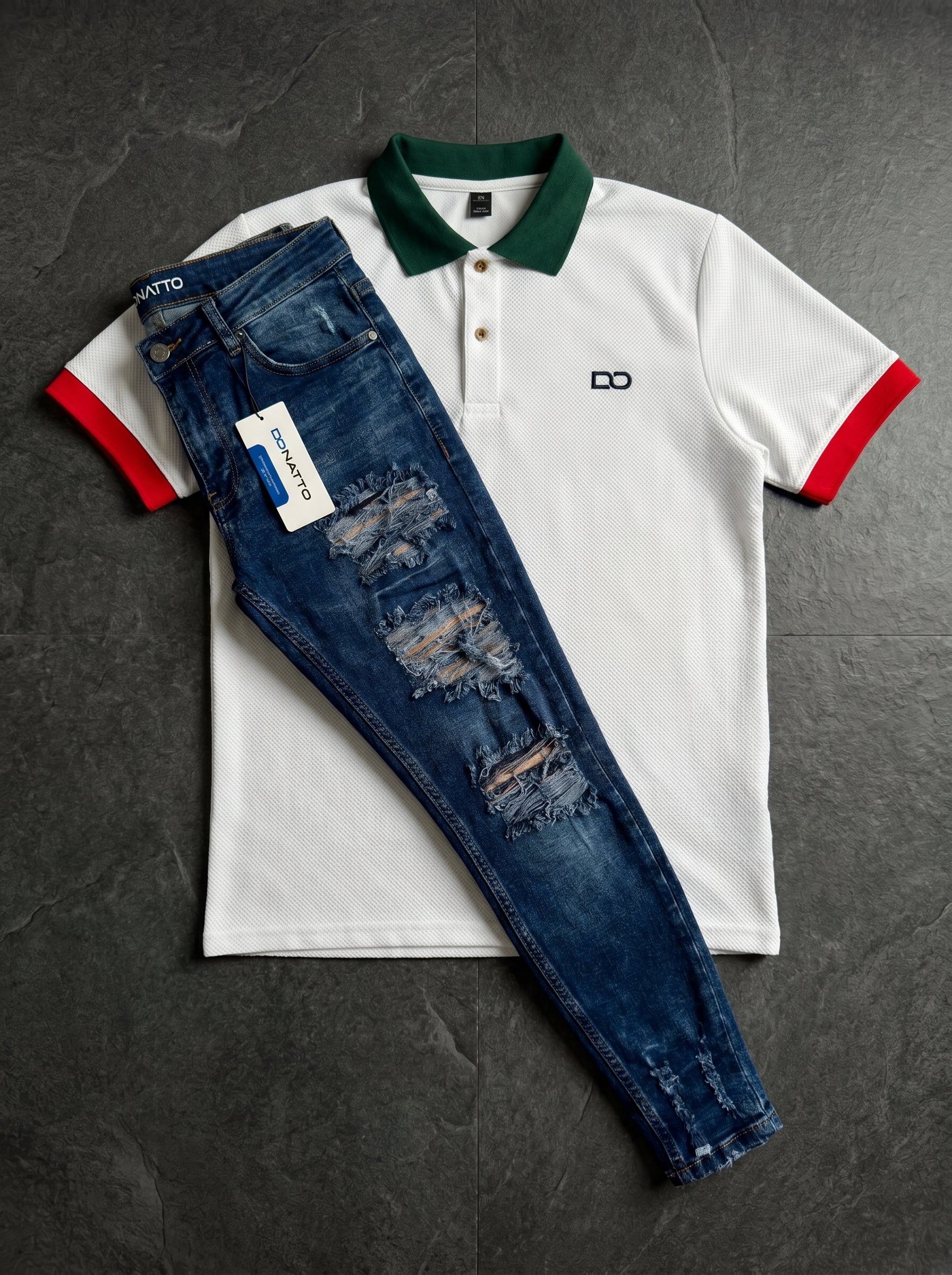POLO DO MONACO ITALY - JEANS SKINNY BLUE DESTROYED EDITION