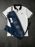 POLO DO MONACO BLACK LINE + JEAN SKINNY FIT BLUE DESTROYED EDITION