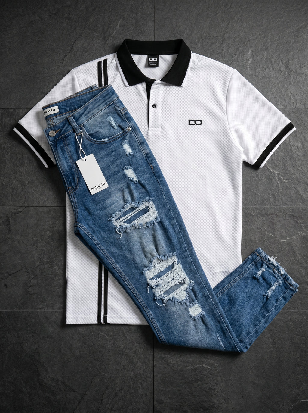 POLO DO MONACO BLACK LINE + JEAN SKINNY FIT BLUE URBAN