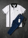 POLO DO MONACO BLACK LINE + JEAN SKINNY FIT AZUL INDUSTRIAL