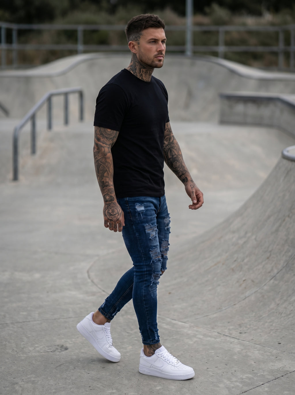 Jeans Skinny Fit – Blue Destroyed Edition
