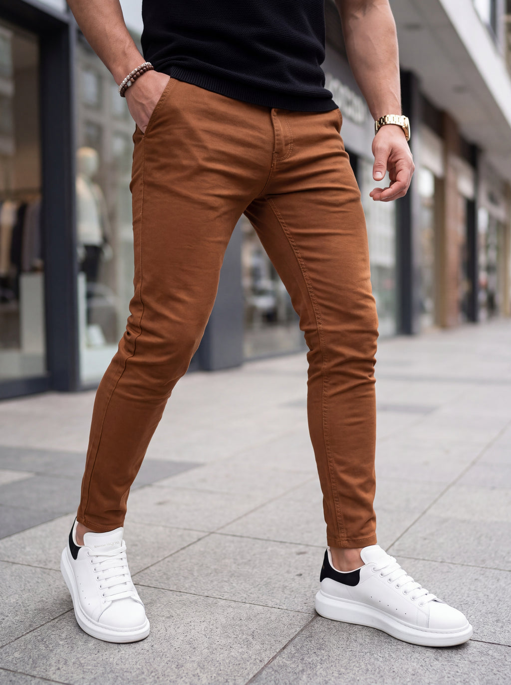 Pantalón Drill Slim Fit Camel