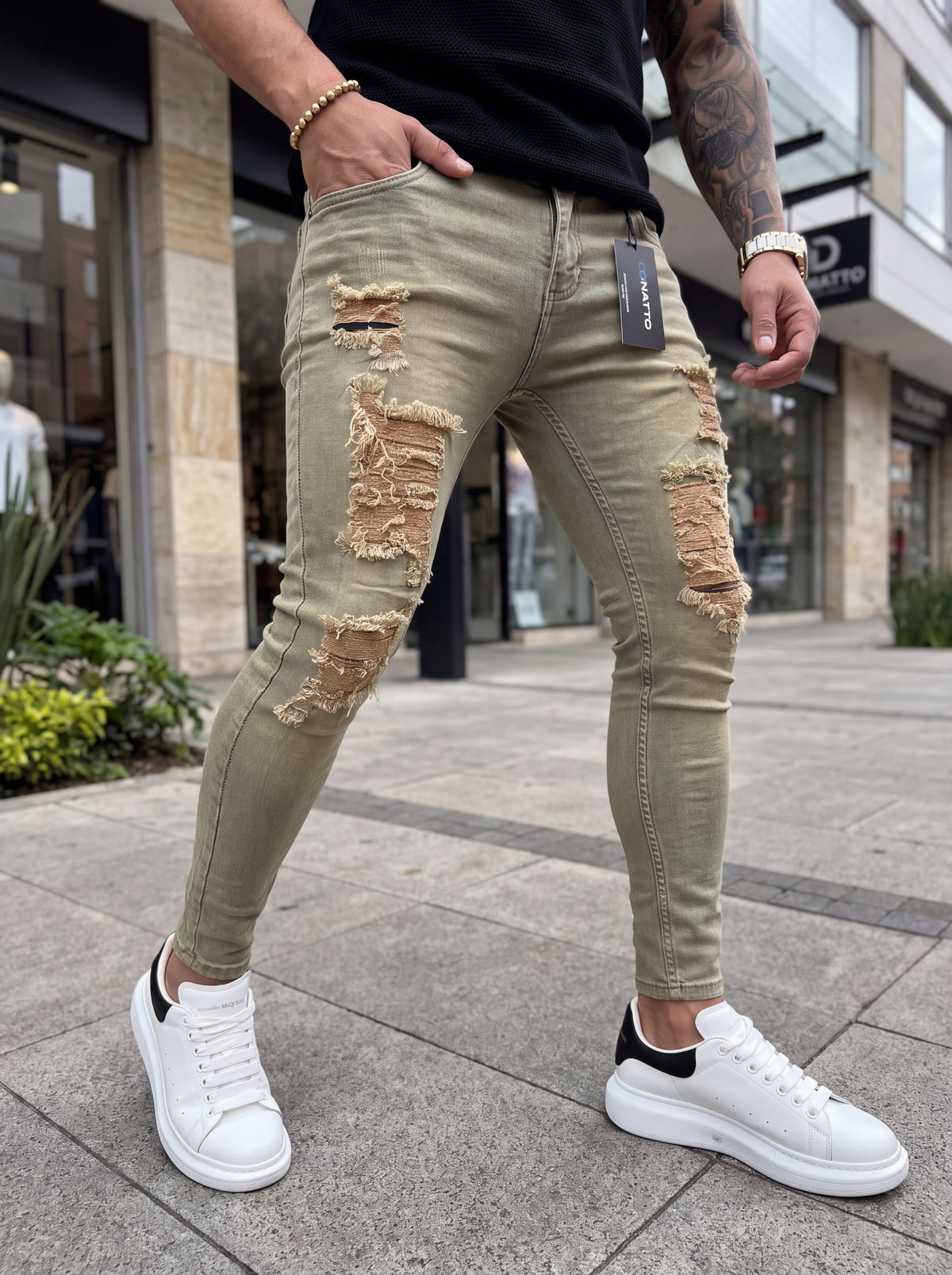 JEAN SKINNY GLACIER DESTROYED