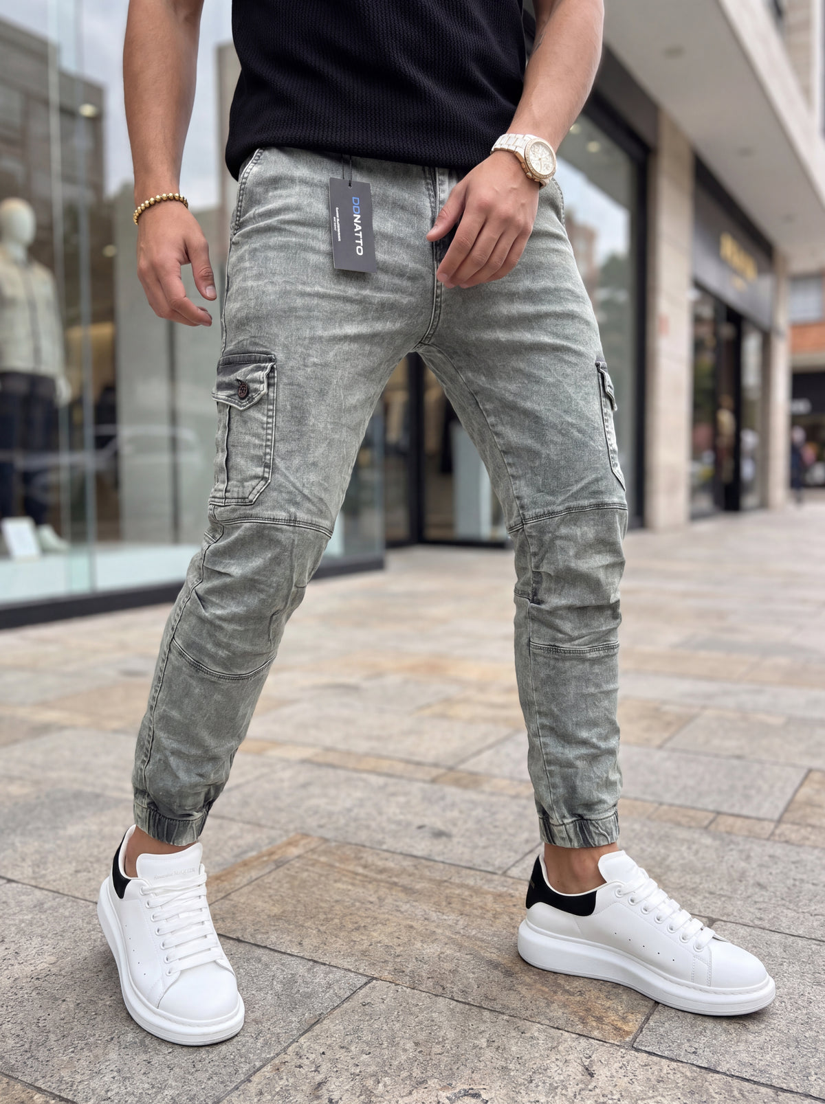 Jogger Cargo Gris Vintage