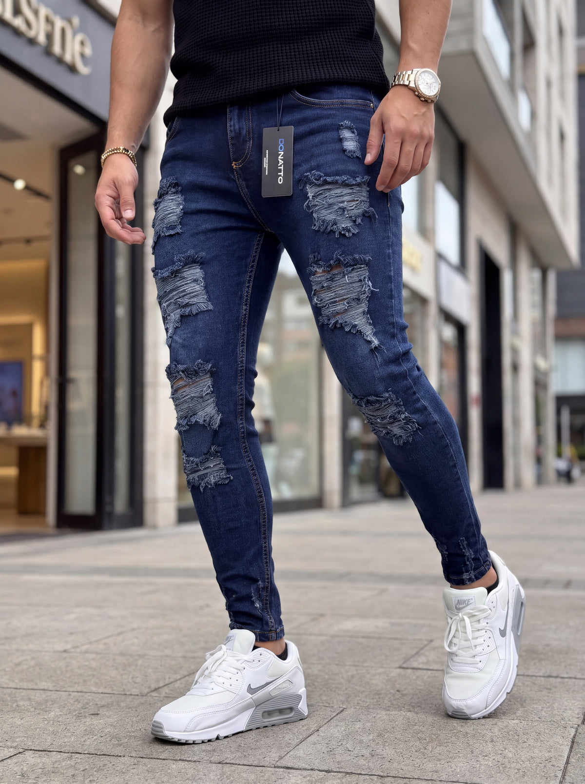 JEANS SKINNY FIT – BLUE DESTROYED EDITION
