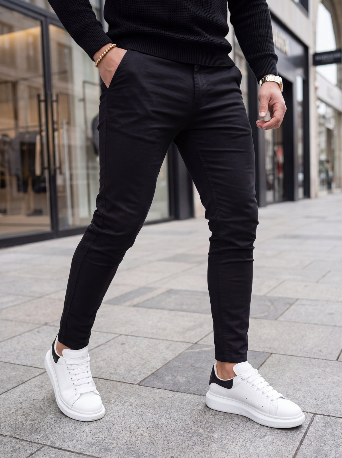 Pantalón Drill Slim Fit Negro