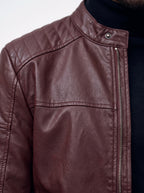 CHAQUETA CUERO TEX NERU PREMIUM VINOTINTO