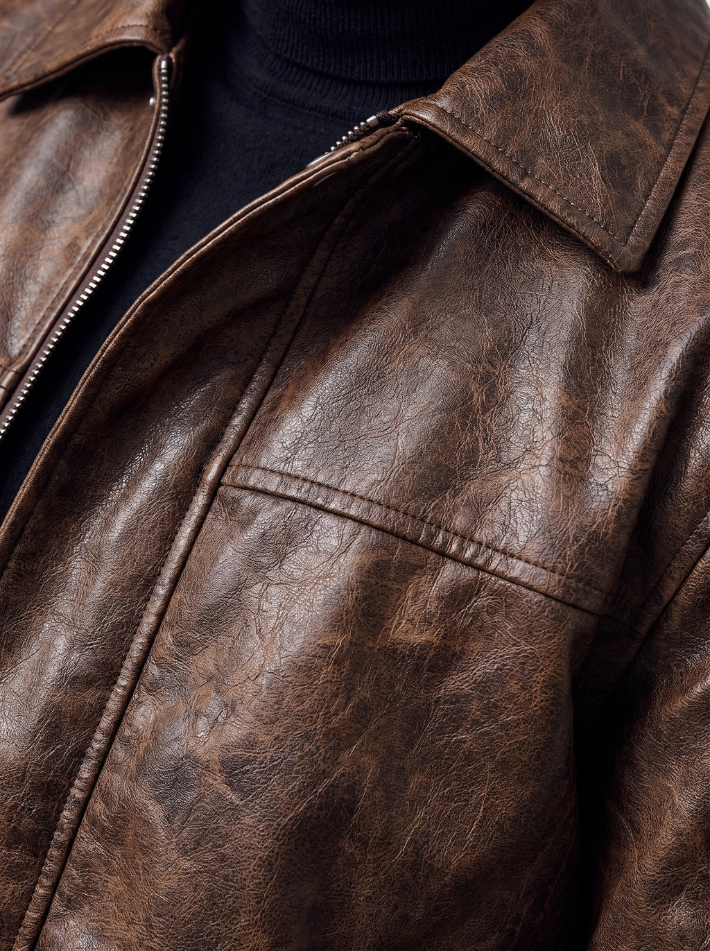 CHAQUETA CUERO TEX MILANO COGNAC