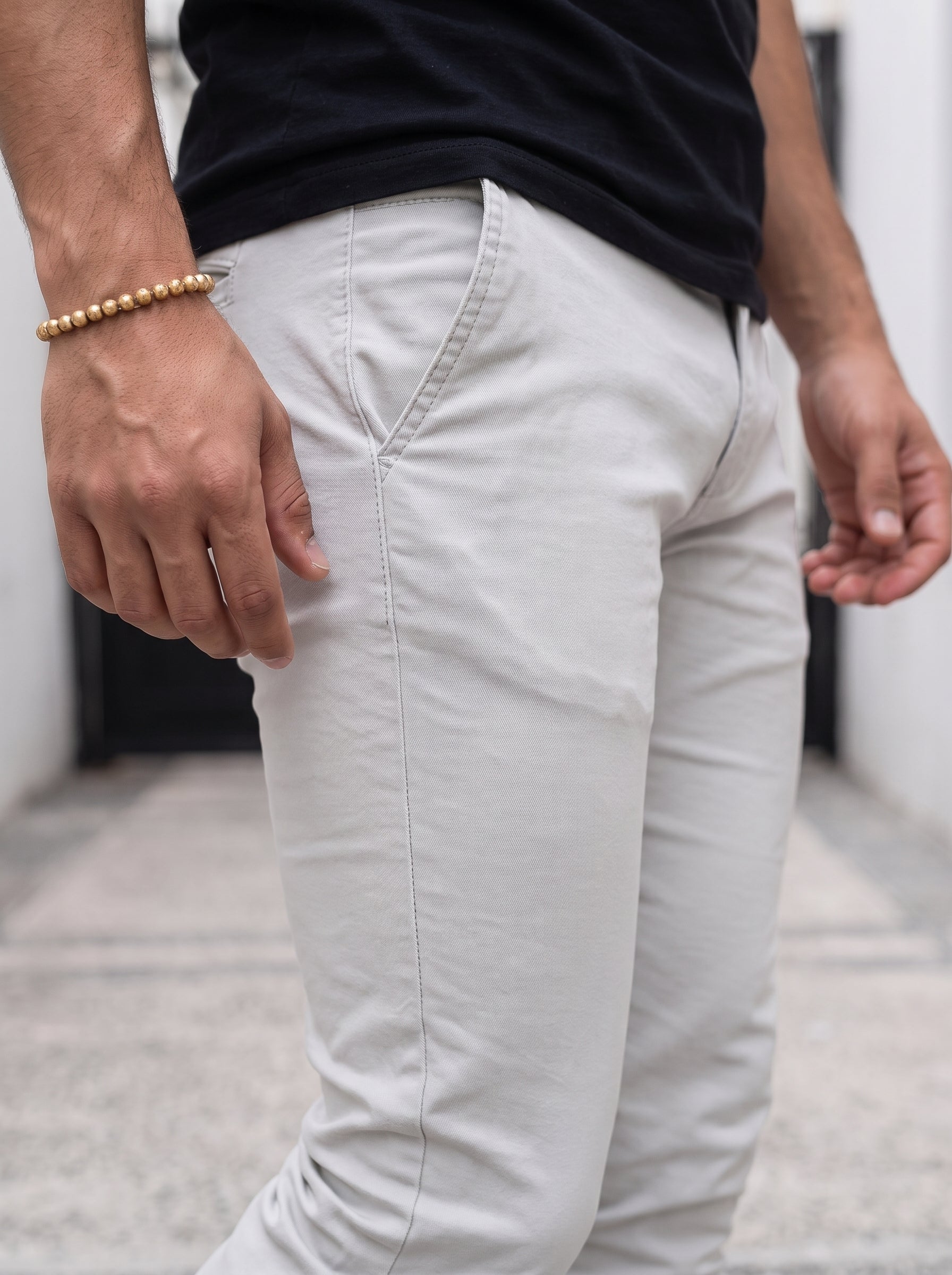 DRILL SLIM GRIS PERLA