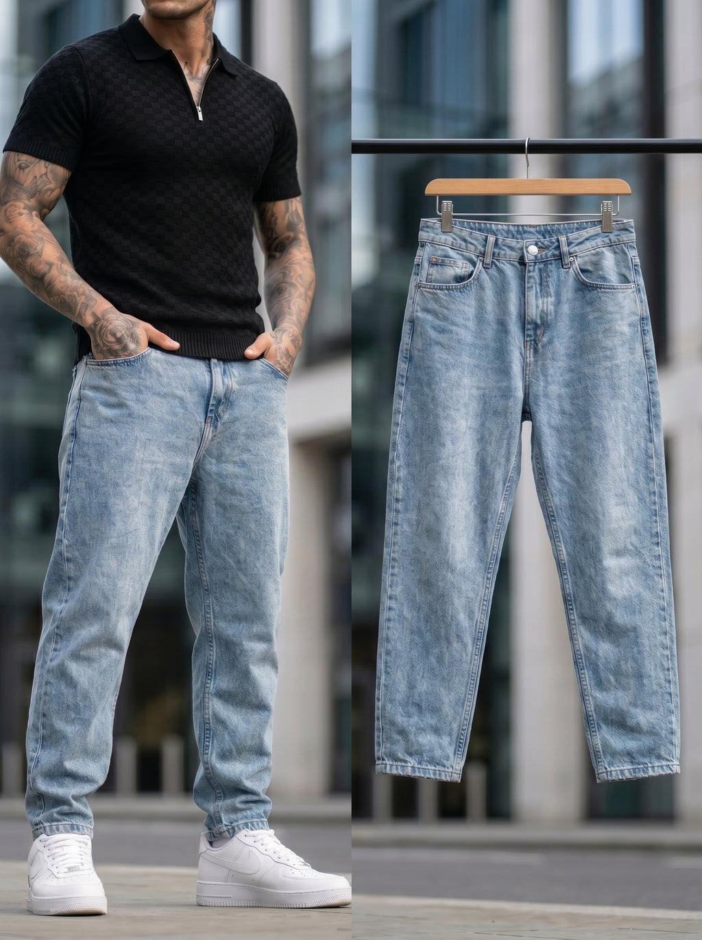 JEAN MOM FIT -  AZUL HIELO