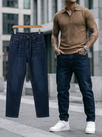 JEAN MOM FIT -  AZUL INDUSTRIAL