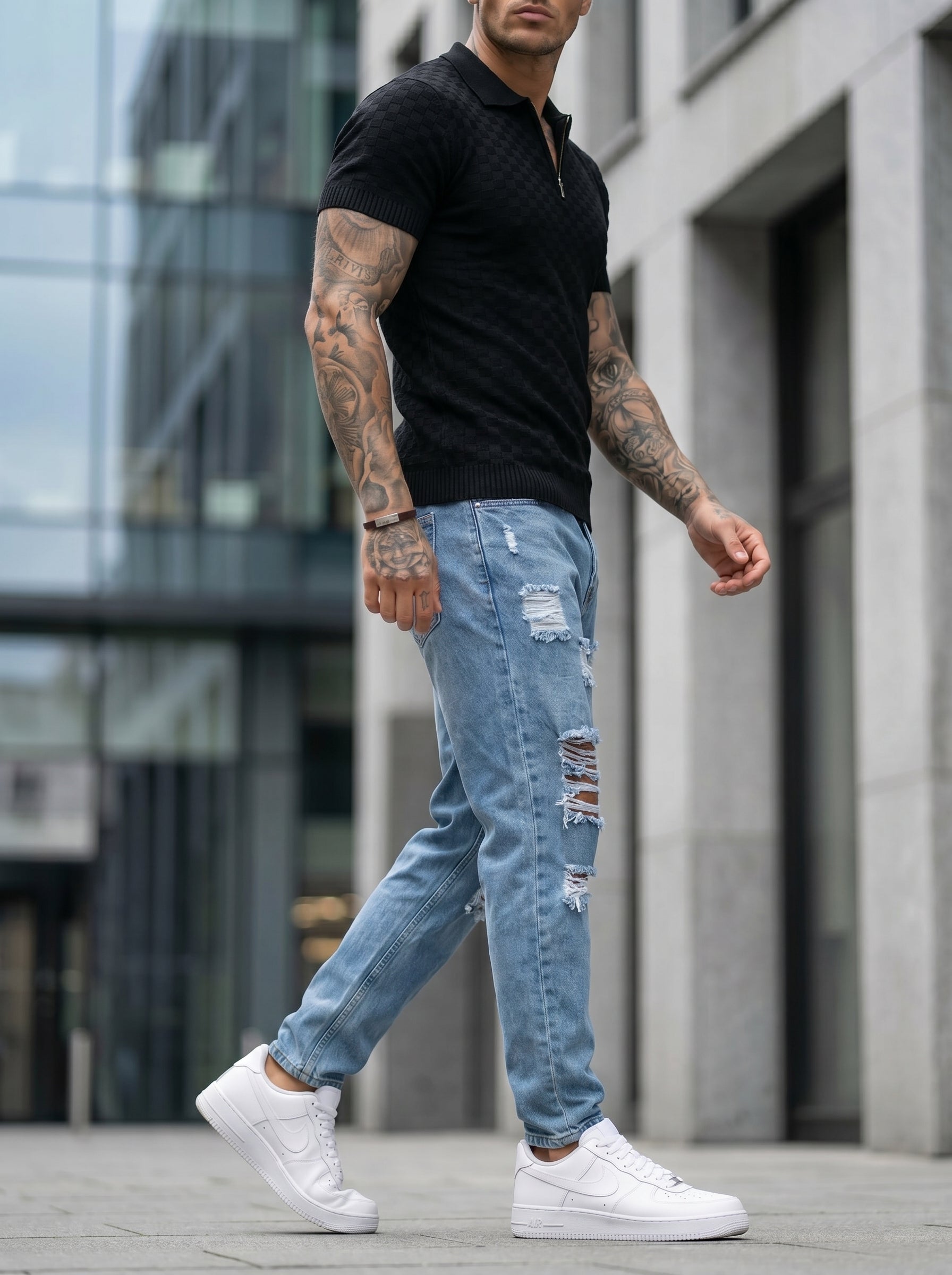 JEAN MOM FIT -  AZUL CLARO FROST