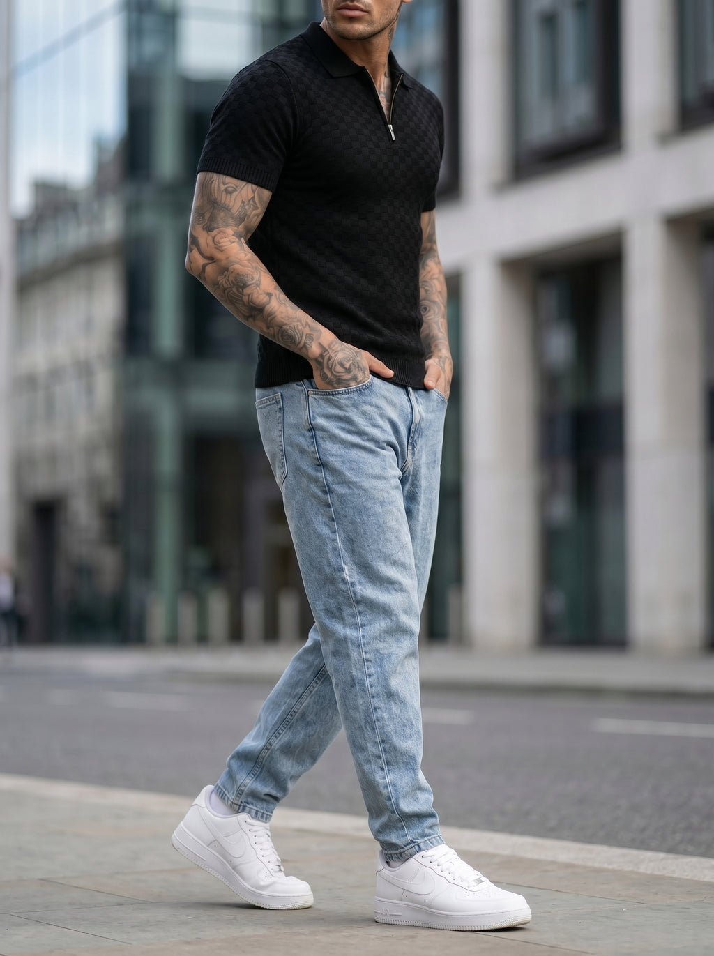 JEAN MOM FIT -  AZUL HIELO