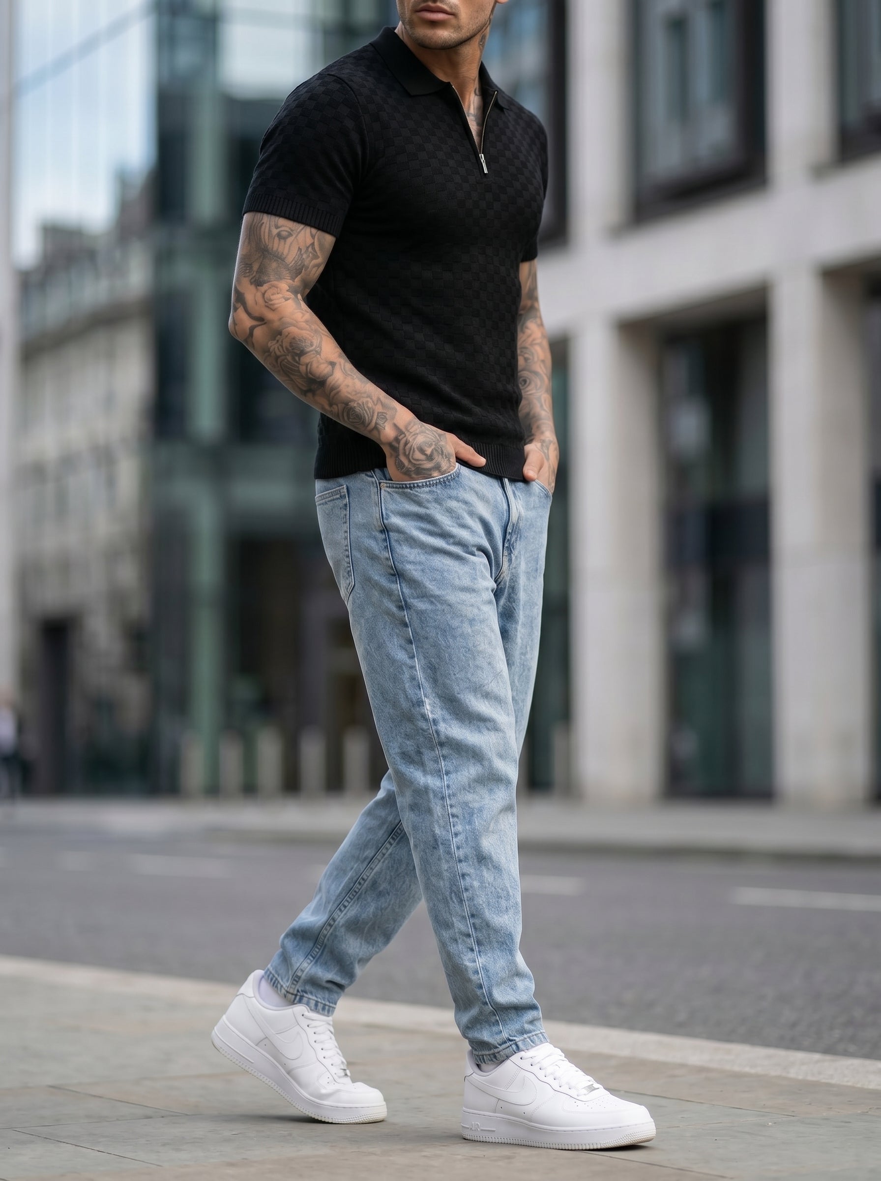 JEAN MOM FIT -  AZUL HIELO