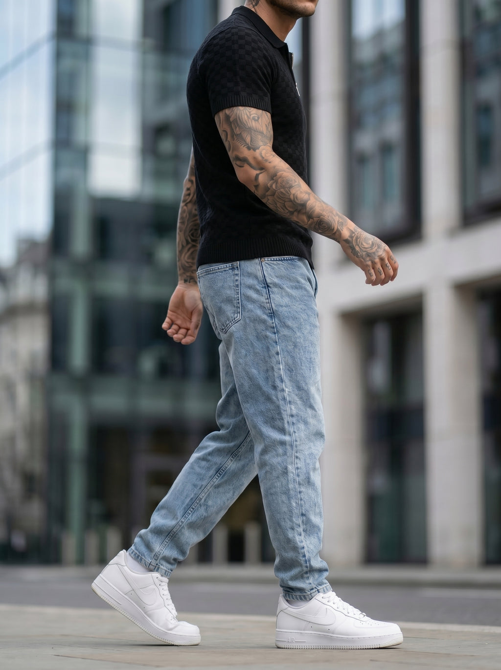 JEAN MOM FIT -  AZUL HIELO