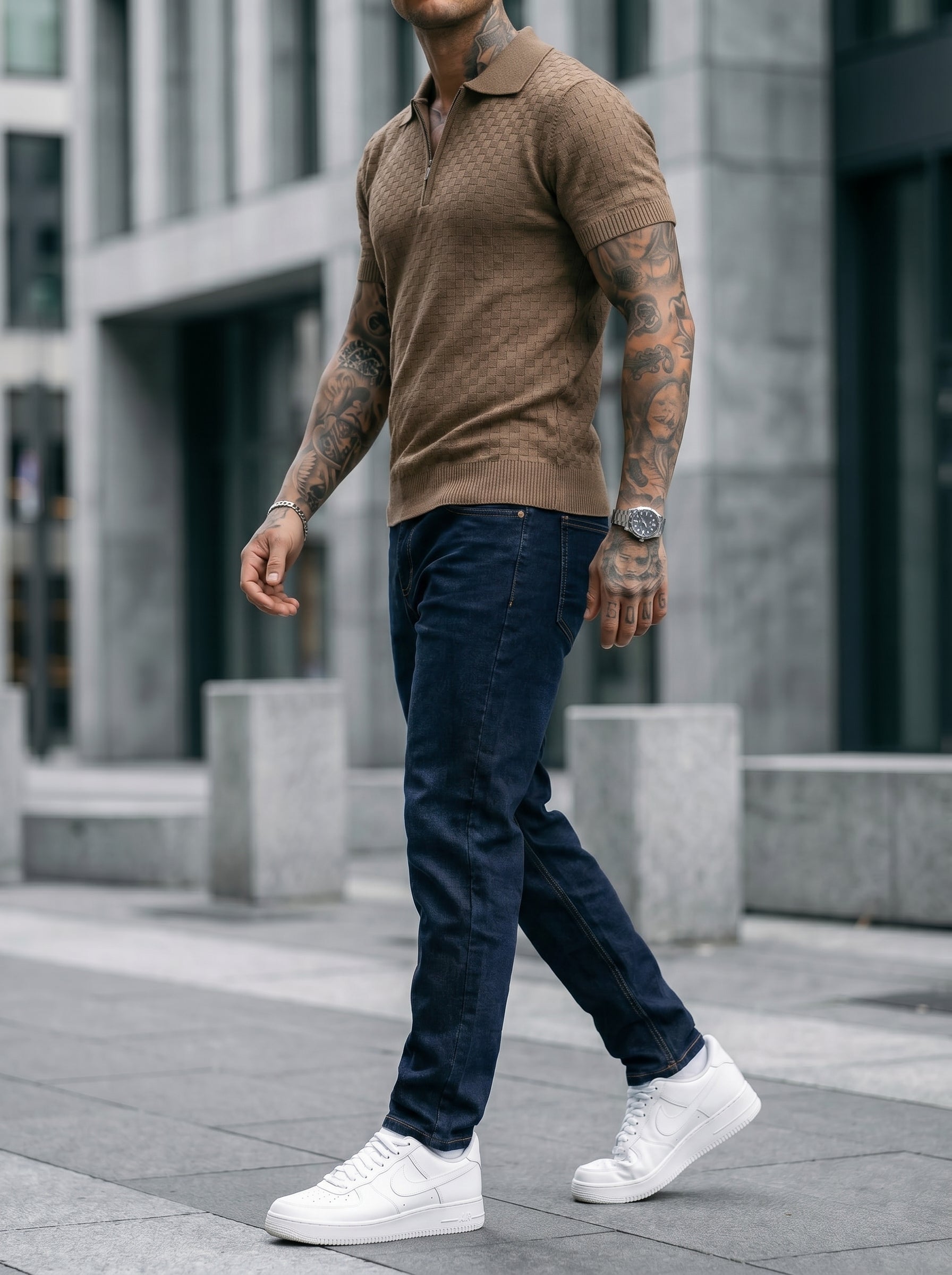 JEAN MOM FIT -  AZUL INDUSTRIAL