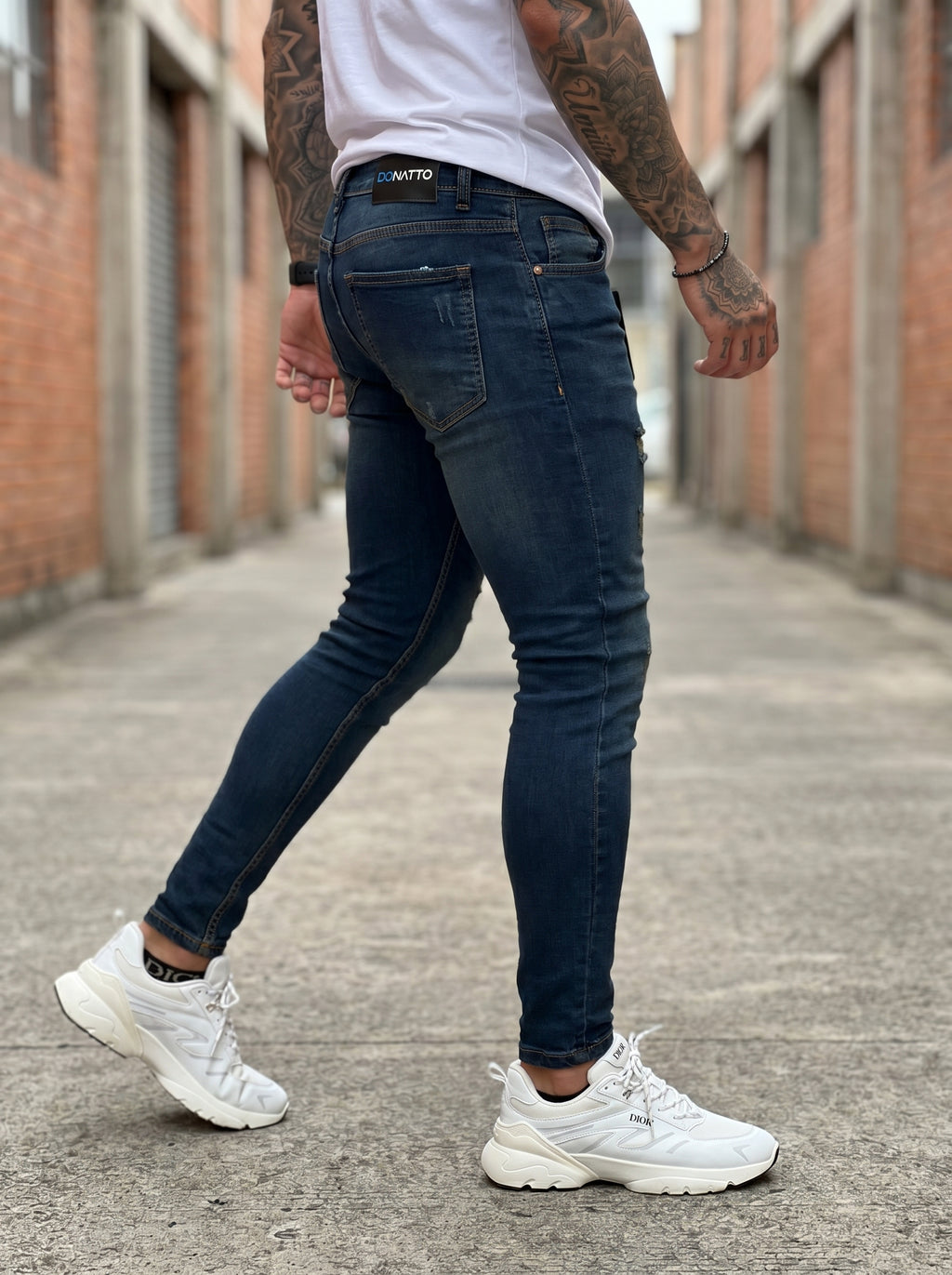 JEANS SKINNY FIT - AZUL NAVY RIPPED