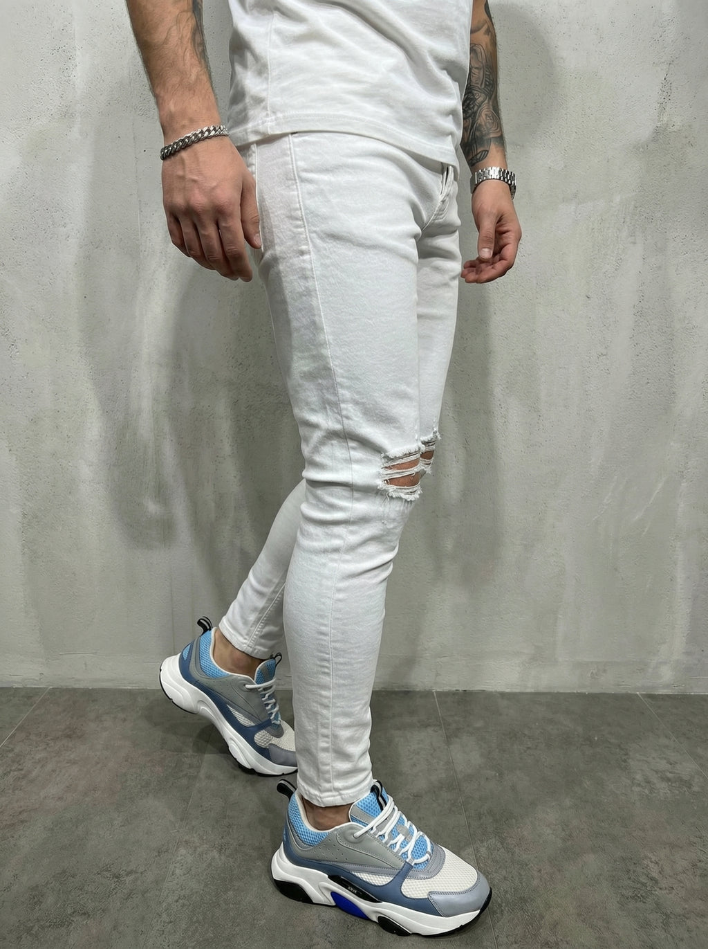 JEAN SKINNY - BLANCO ROTO RODILLA