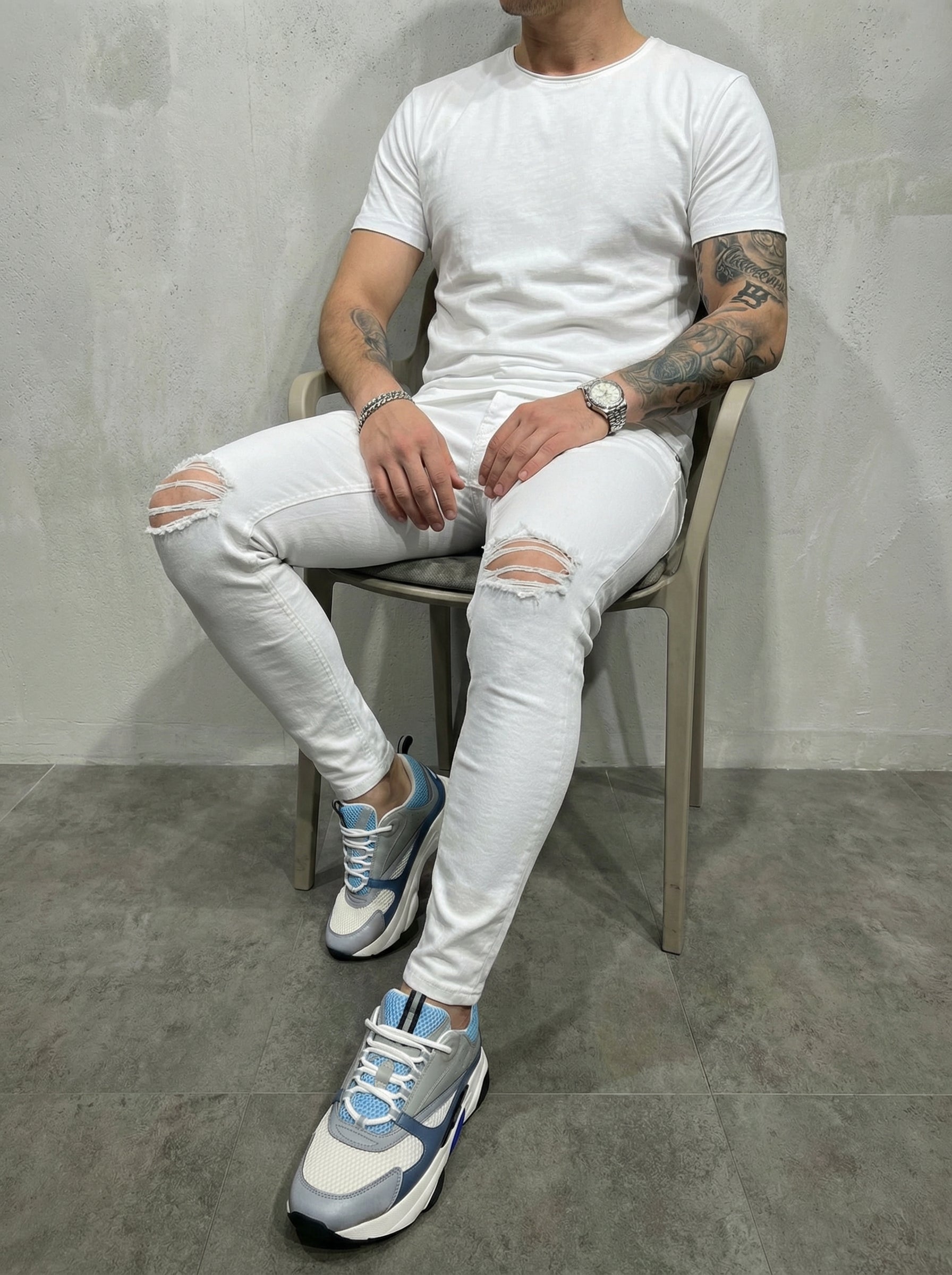 JEAN SKINNY - BLANCO ROTO RODILLA