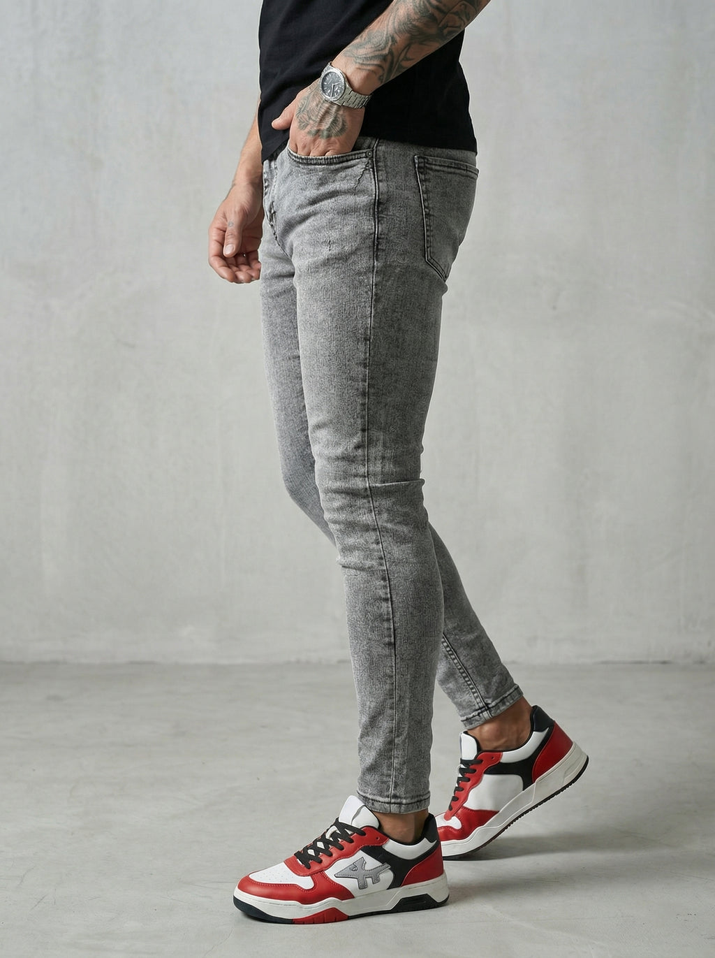 JEAN SKINNY - GRIS CLARO LISO
