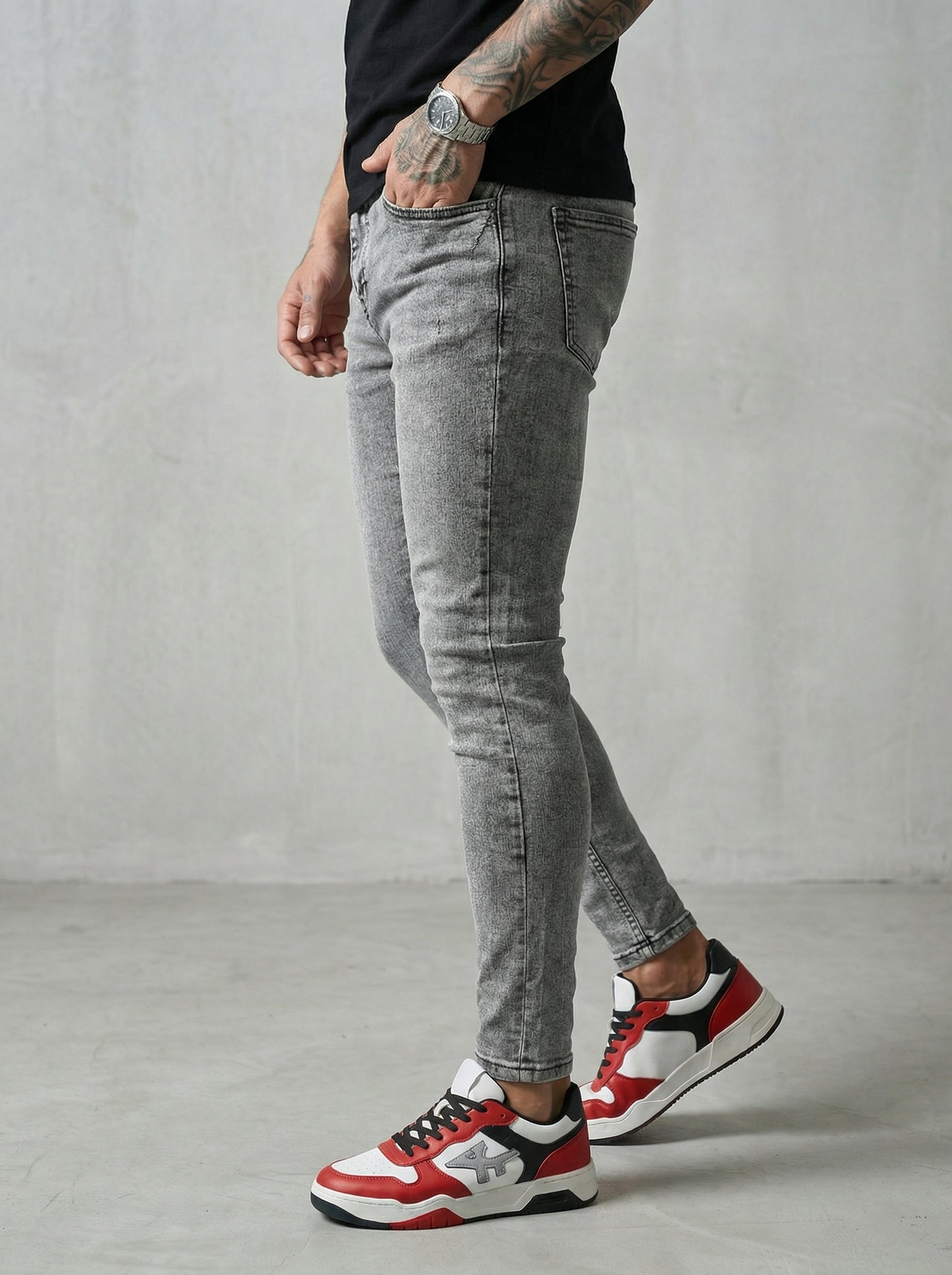 JEAN SKINNY - GRIS CLARO LISO