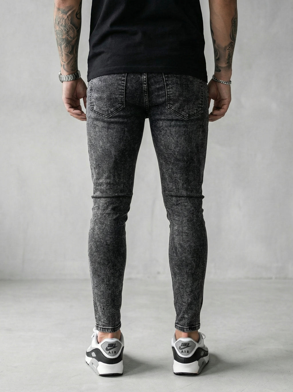 JEAN SKINNY - GRIS OSCURO ROTO