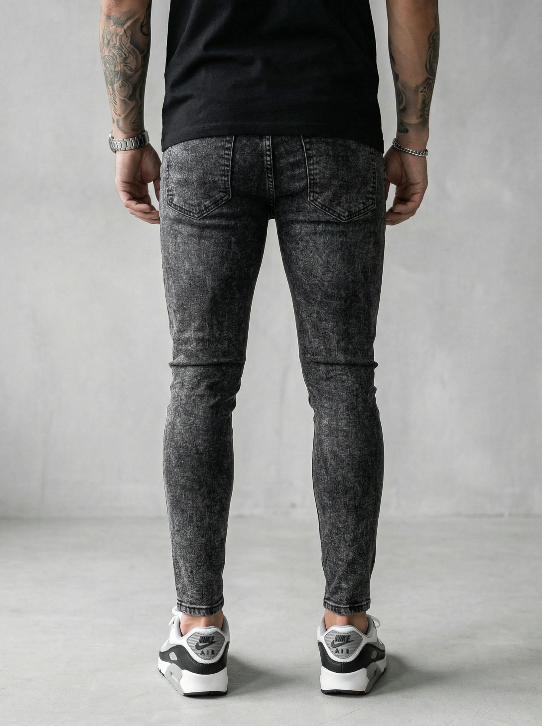 JEAN SKINNY - GRIS OSCURO ROTO