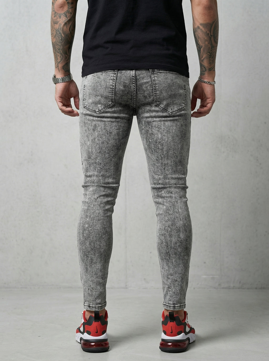 JEAN SKINNY - GRIS CLARO ROTO