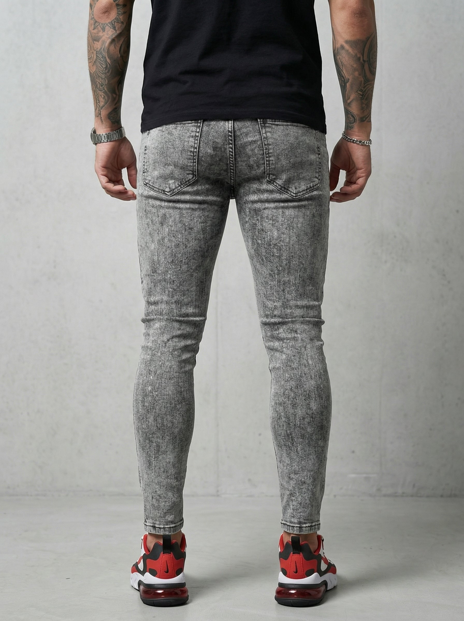 JEAN SKINNY - GRIS CLARO ROTO