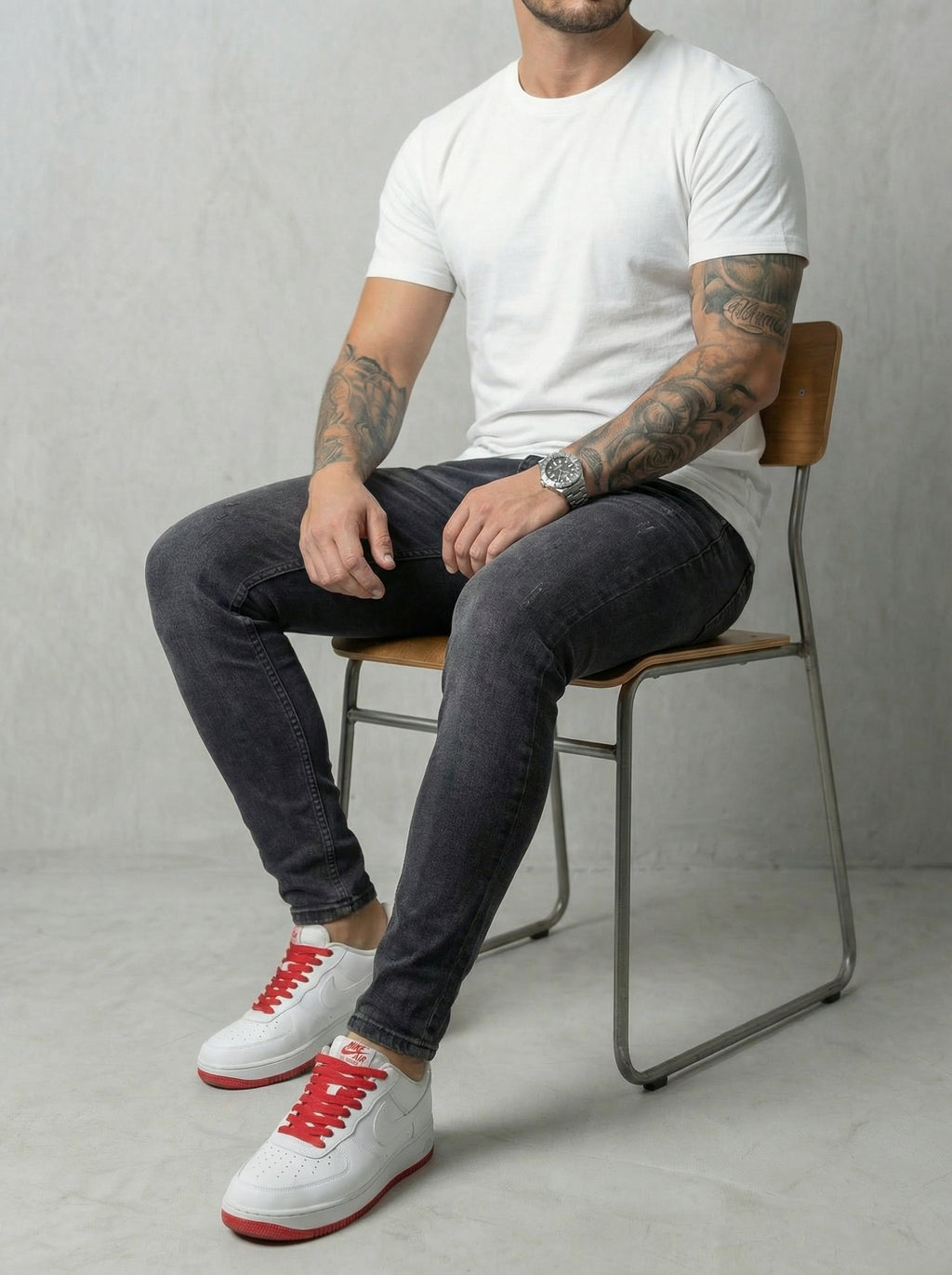 JEAN SKINNY - GRIS OSCURO LISO