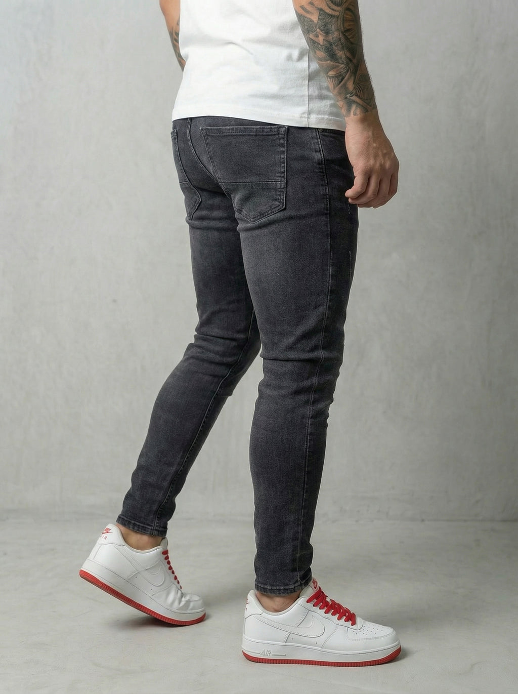 JEAN SKINNY - GRIS OSCURO LISO