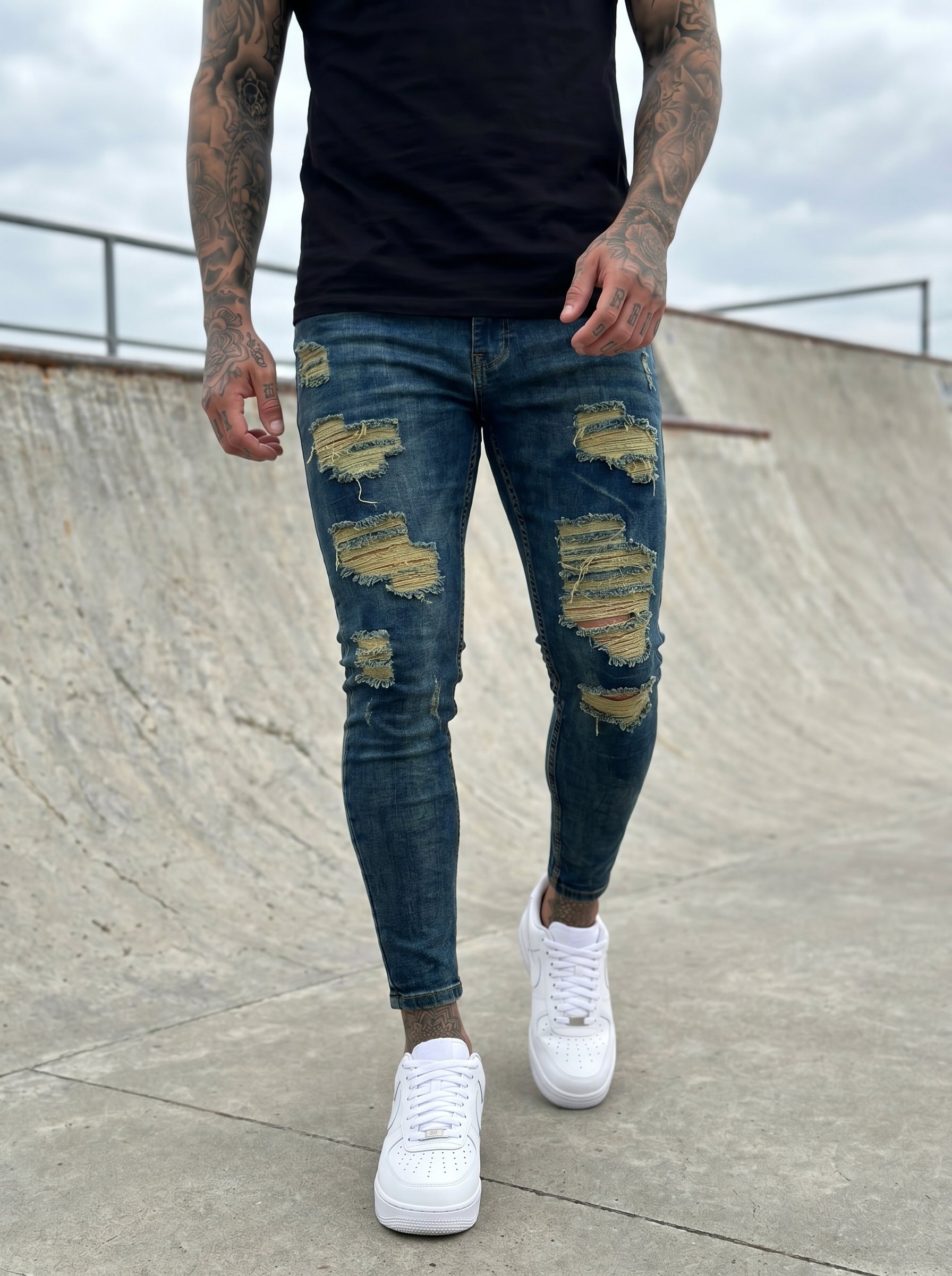 POLO MONACO NOIR - JEANS SKINNY VERDE FROST