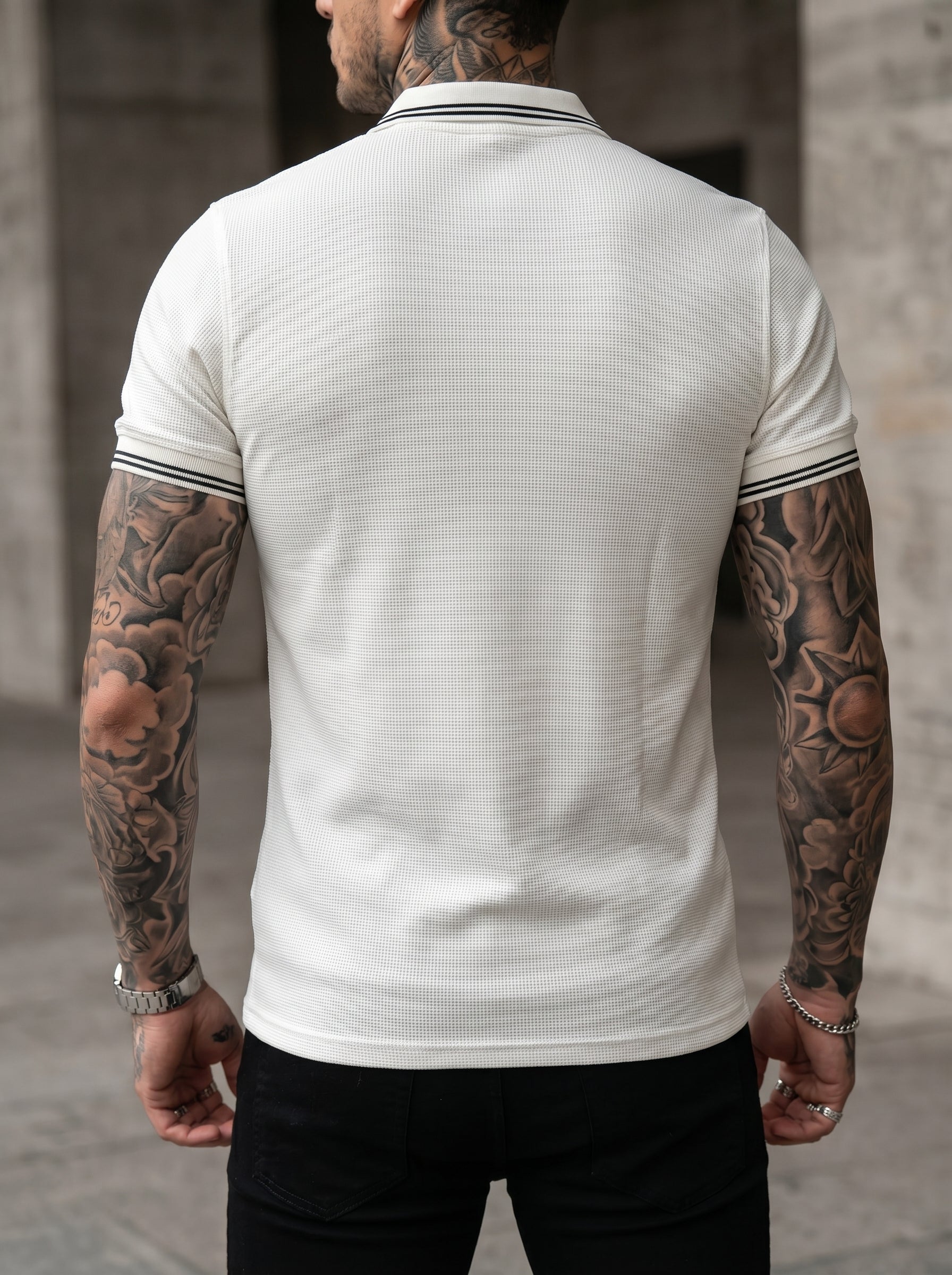 POLO MONACO WHITE  - JEANS SKINNY BLU