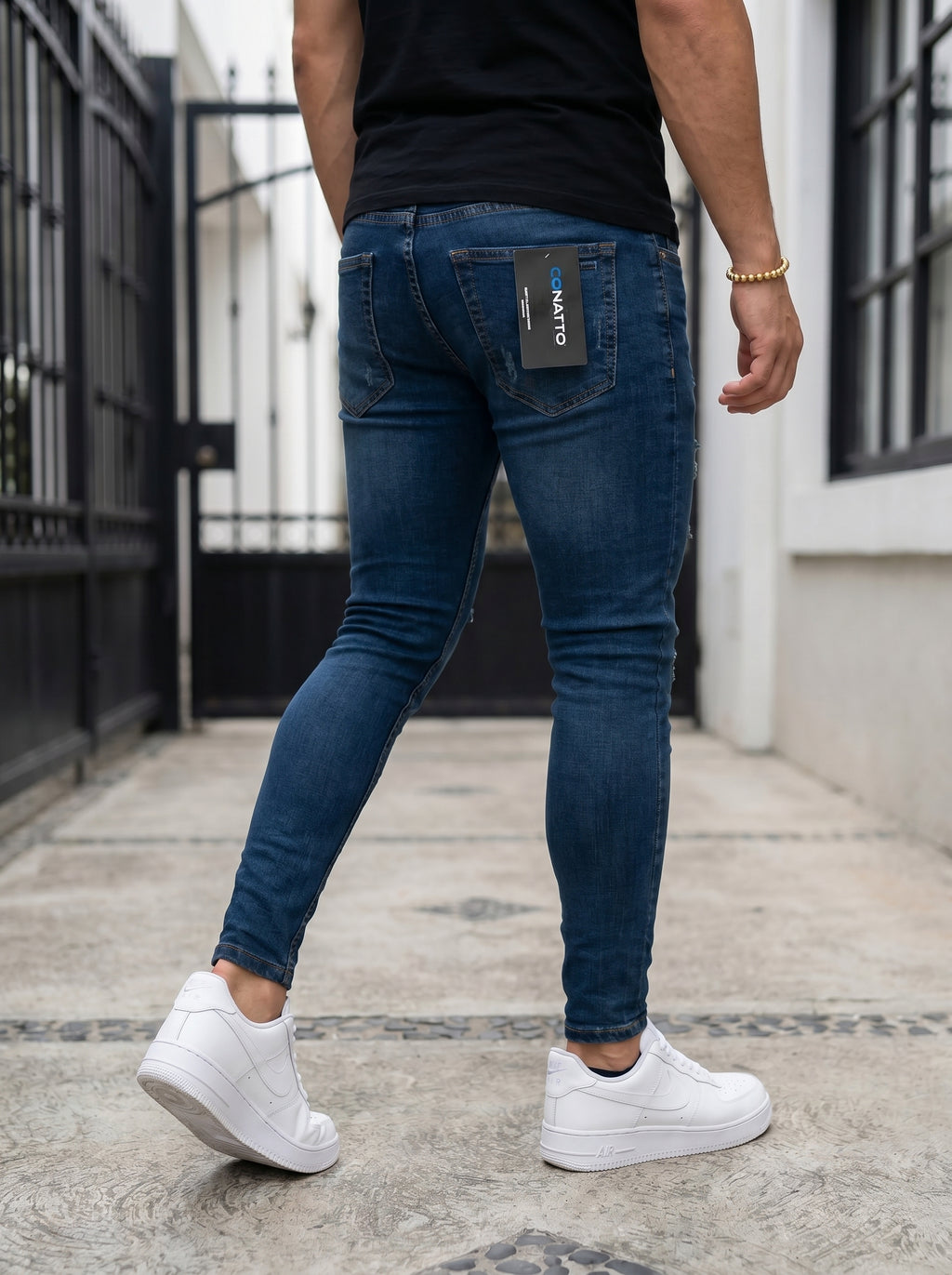 JEANS SKINNY FIT - AZUL NAVY RIPPED