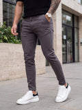 Pantalón Drill Slim Fit Gris Plomo