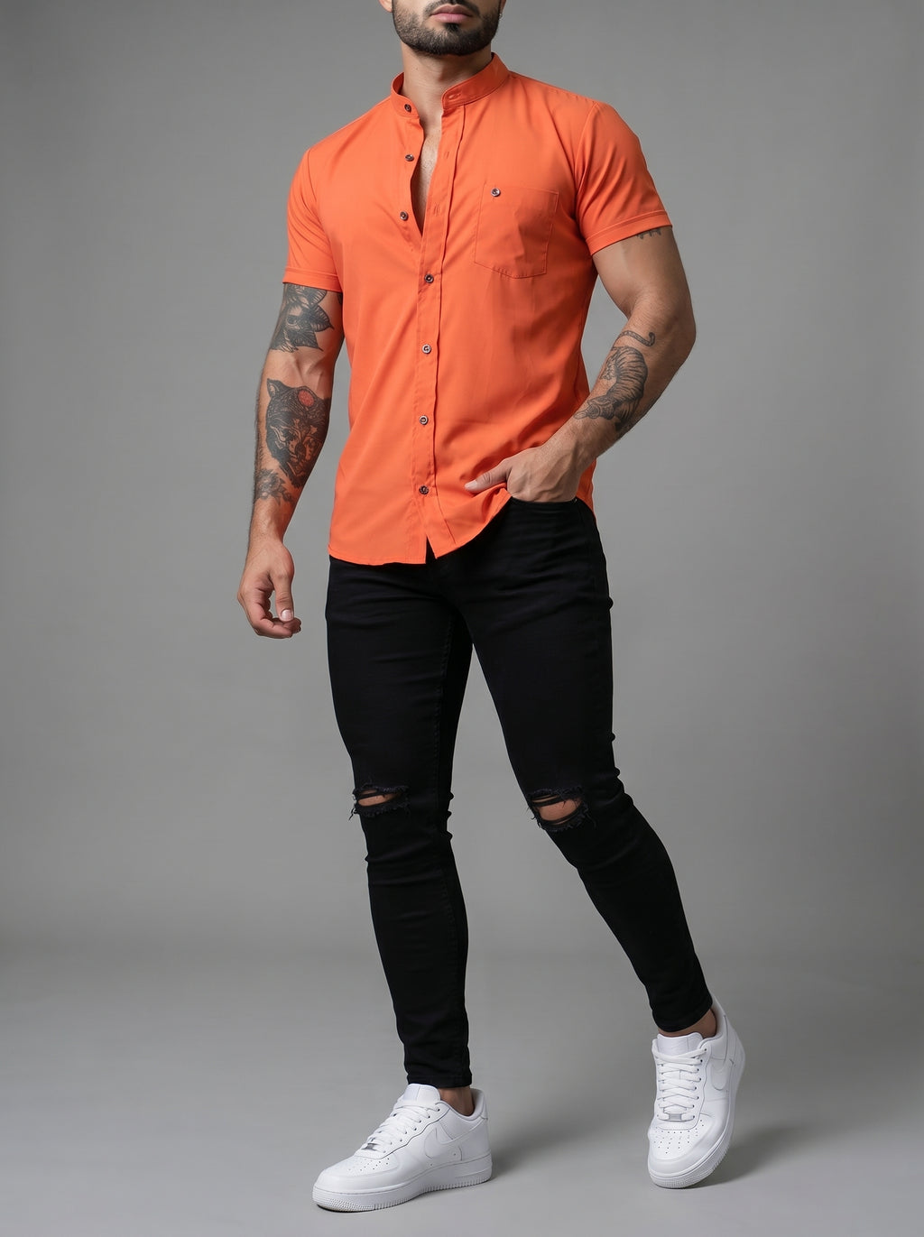 JEAN BLACK TOTAL KNEE RIP - CAMISA SUSENT ESSENTIAL