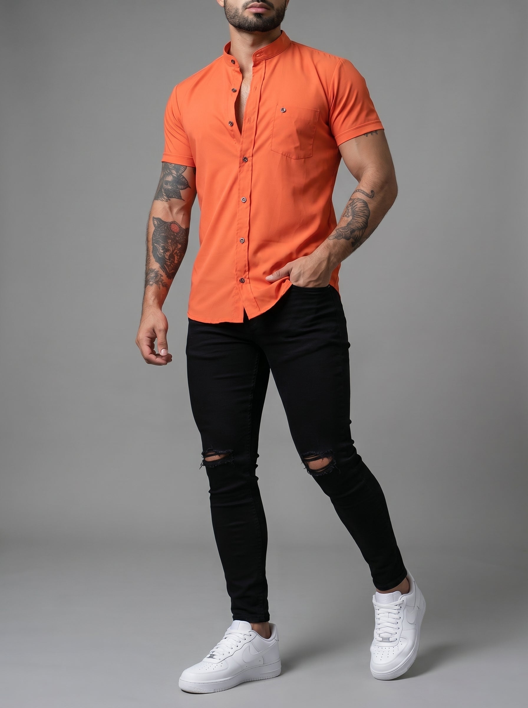 JEAN BLACK TOTAL KNEE RIP - CAMISA SUSENT ESSENTIAL