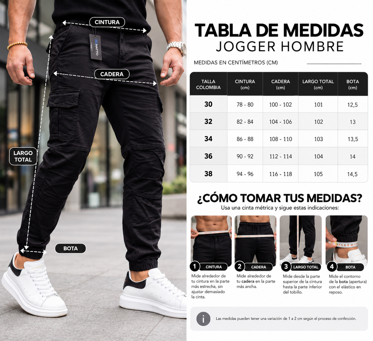 Tabla de medidas del producto