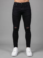 JEAN BLACK TOTAL KNEE RIP - CAMISA MIDNIGHT BLUE