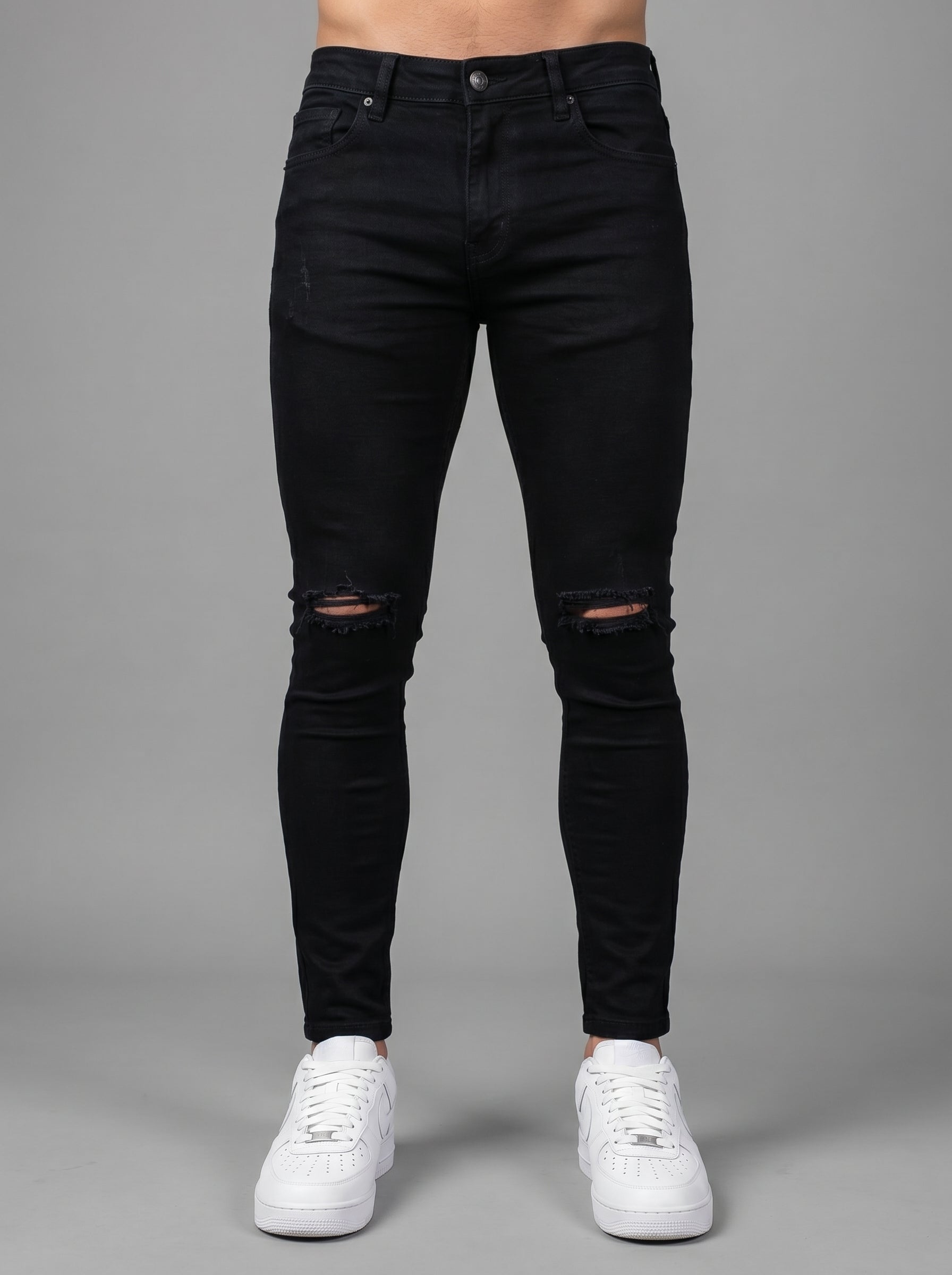JEAN BLACK TOTAL KNEE RIP - CAMISA SUSENT ESSENTIAL