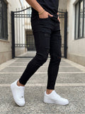 JEAN SKINNY - NEGRO TODO ROTO