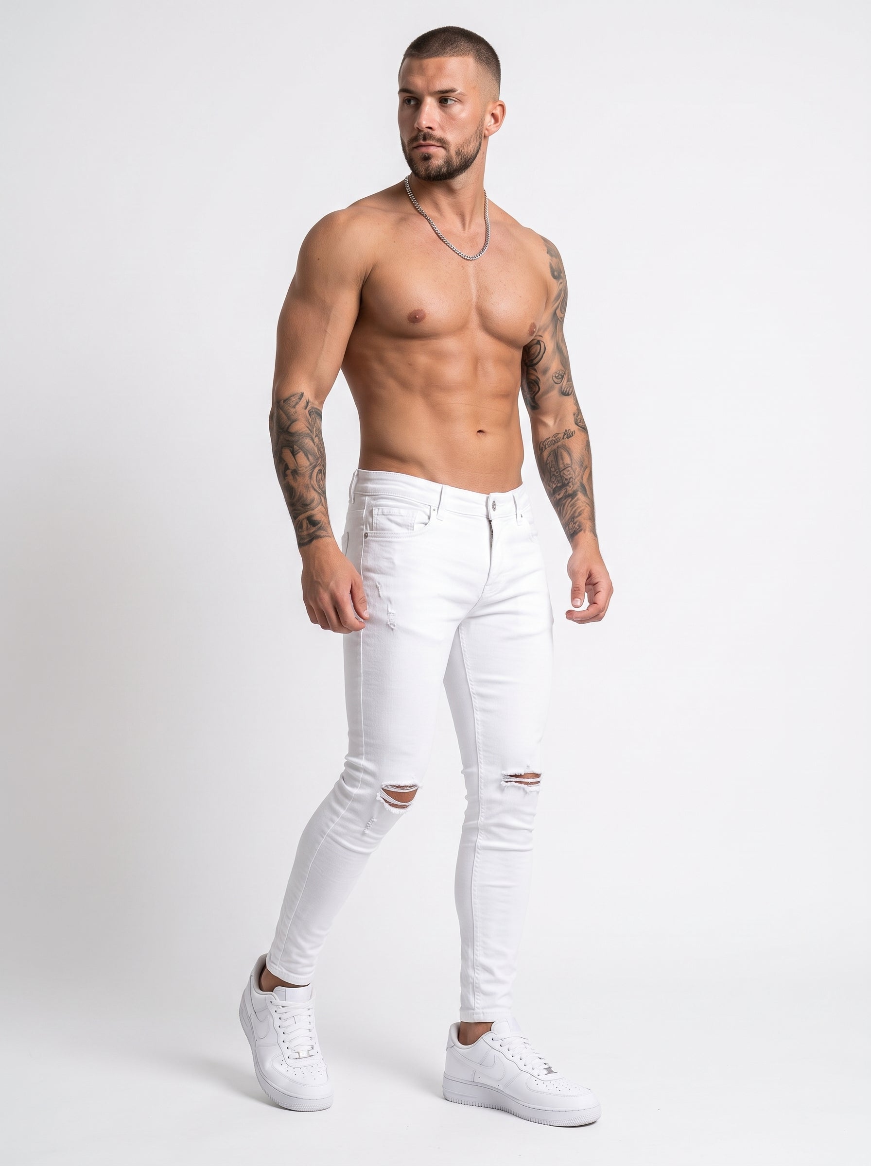 JEAN SKINNY - BLANCO ROTO RODILLA